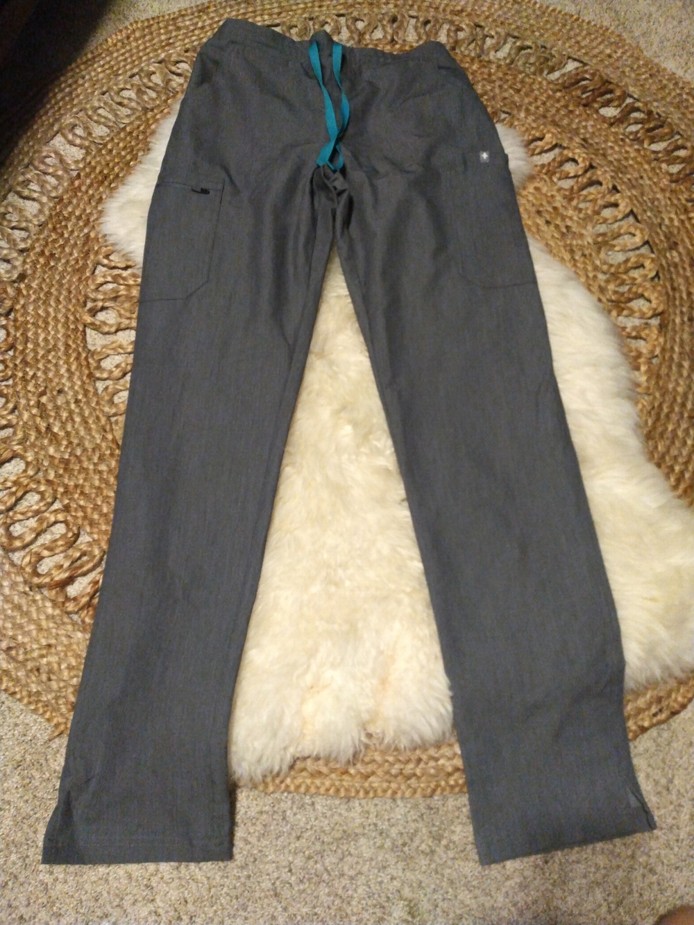 FIGS Technical Collection Women's S/T Gray Drawstring Medical Scrub Pants